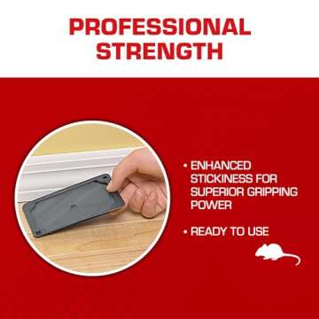Tomcat Glue Traps Mouse Size with Eugenol for Enhanced Stickiness for Mice, Cockroaches, and Spiders, 6 Traps