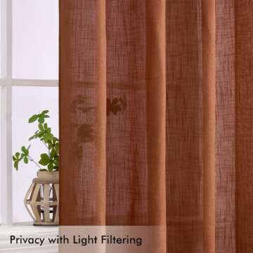 MIULEE 84 Inch Soft Linen Curtains for Living Room