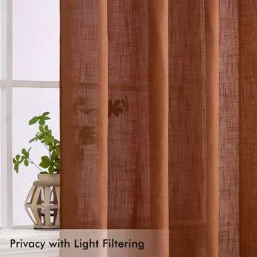 MIULEE 84 Inch Soft Linen Curtains for Living Room