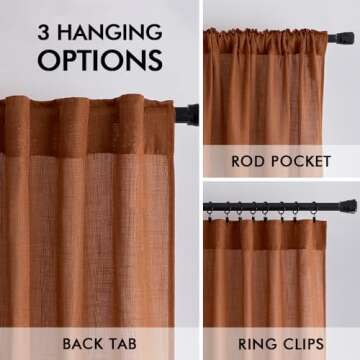 MIULEE 84 Inch Soft Linen Curtains for Living Room