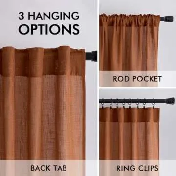 MIULEE 84 Inch Soft Linen Curtains for Living Room