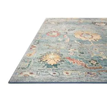 Loloi Margot Collection 2'-0" x 5'-0" Accent Rug in Denim/Multi - Thick Low Pile Area Rug, No-Shed Easy Clean Large Patterned Area Rug for Living Room, Bedroom, Dining Area