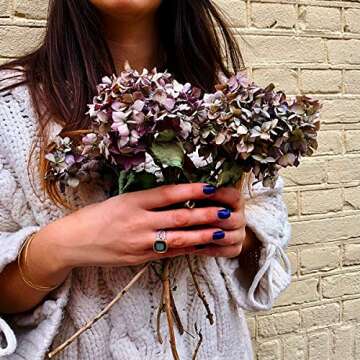 UNY Jewel Twisted Cable Wire Two Tone Cusion Cut CZ Statement Ring Designer Inspired Fashion Love Antique Women Jewelry Gift (Black, 7)