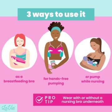 PumpStrap Hands-Free Pumping Bra, Breast Pump Bra for Breastfeeding Pumps for Women, Hands Free Pumping Bustier Black