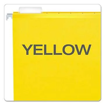 Pendaflex Reinforced Hanging File Folders, Letter Size, Yellow, 1/5 Cut, 25/BX (4152 1/5 YEL)