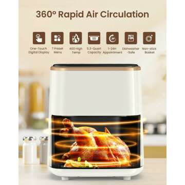 5.3Qt Air Fryer with Viewing Window & Smart Touchscreen