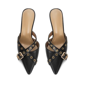 Chic and Comfortable Dsevht Black Kitten Heels for Women