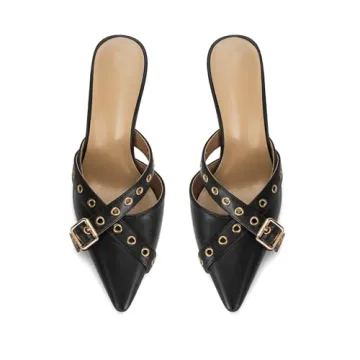 Chic and Comfortable Dsevht Black Kitten Heels for Women