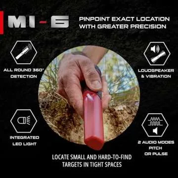XP Metal Detectors MI-6 Pinpointer, with Wireless connectivity to The Deus II, Deus & ORX Metal detectors, by XP Metal Detectors to be Used by All detectorists (MI-6-AM)
