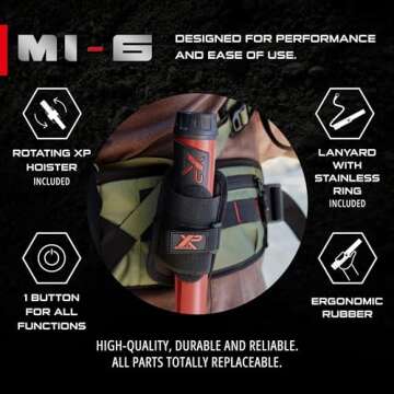 XP Metal Detectors MI-6 Pinpointer, with Wireless connectivity to The Deus II, Deus & ORX Metal detectors, by XP Metal Detectors to be Used by All detectorists (MI-6-AM)