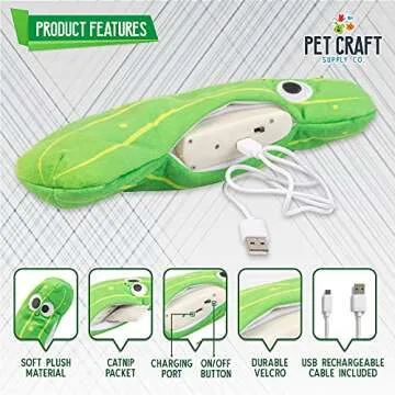 Pet Craft Supply Wiggle Pickle and Shimmy Shark Flipper Flopper Interactive Electric Realistic Flopping Wiggling Moving Fish Potent Catnip and Silvervine Cat Toy, Multi (8727)for All Breed Sizes.