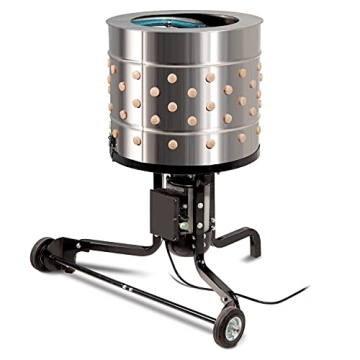 Yardbird 21833 Chicken Plucker - Stainless Steel, 1.5 HP Motor, 20-inch Drum, 110 Natural Soft Finge...