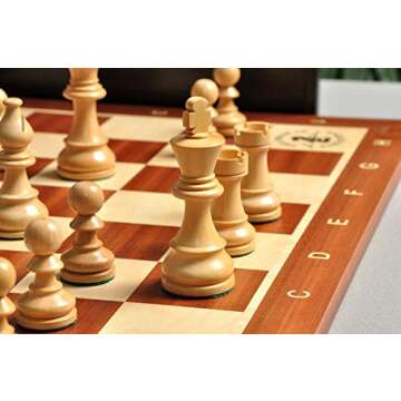 The House of Staunton The Championship Series Chess Set, Box, & Board Combination - Golden Rosewood and Natural Boxwood