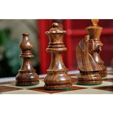The House of Staunton The Championship Series Chess Set, Box, & Board Combination - Golden Rosewood and Natural Boxwood