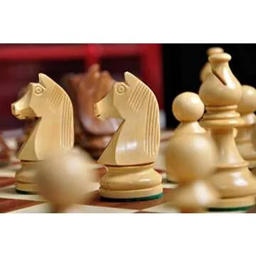The House of Staunton The Championship Series Chess Set, Box, & Board Combination - Golden Rosewood and Natural Boxwood