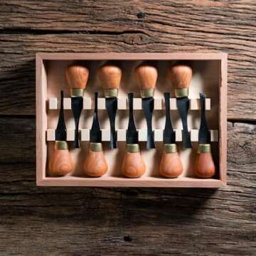 Flexcut Deluxe Palm Carving Tools Set | 9-Piece with Ergonomic Design