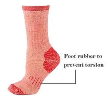 NEVSNEV 4pairs 70% Merino Warm Wool Women Crew Socks - Hiking Outdoor Athletic Thermal Thickening Cushion 9-11