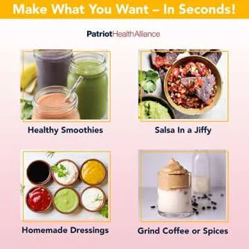 PATRIOT HEALTH ALLIANCE Patriot Power Blender, Portable, Cord-Free USB Rechargeable Mini Blender, Make Smoothies, Protein Shakes, Slushies for Kids & Margaritas On-The-Go, Gym, Camping