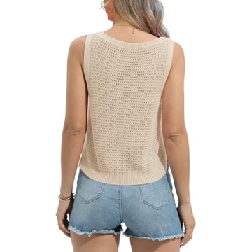 FISACE Women's Summer Knit Sweater Tank Top - Stylish & Comfortable