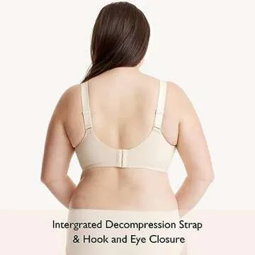 COMFELIE Wireless Bra with Support D-G Cups for Women Seamless Bra, Zero Gravity Sculpt 1-Inch Uplift Full Coverage Bra EB066 Almond