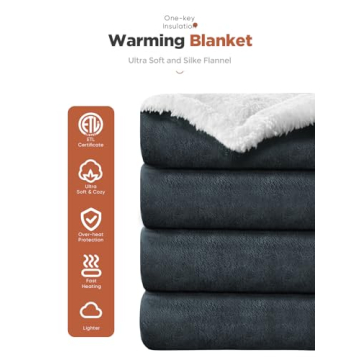 Heated Throw Blanket with Timer & 8 Heat Levels