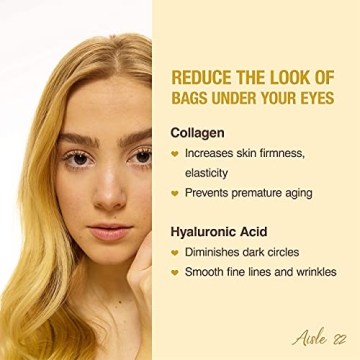 24K Gold Under Eye Patches for Puffiness Relief