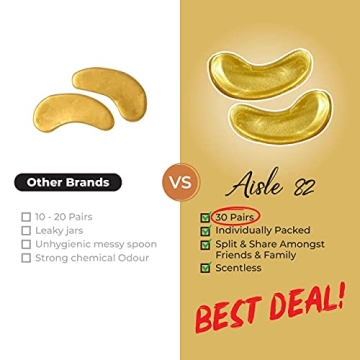 24K Gold Under Eye Patches for Puffiness Relief