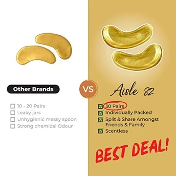 24K Gold Under Eye Patches for Puffiness Relief