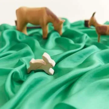 Sarah's Silks Emerald Playsilk - 100% Silk, Waldorf Toys, Bright Colored Play Scarves for Toddlers to use for Pretend Play | Montessori Toy for Kids