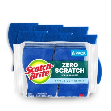 Scotch-Brite Zero Scratch Scrub Sponges, 6 Kitchen Sponges for Washing Dishes and Cleaning the Kitch...
