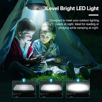 CONBOLA Portable Camping Fan with LED Lantern, 10400mAh