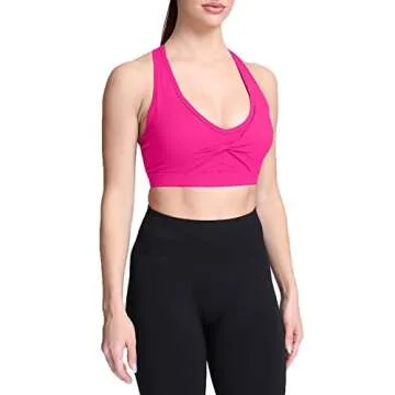 Aoxjox Twist Sports Bras for Women Workout Fitness Training Elegance V Neck Racerback Yoga Crop Tank...