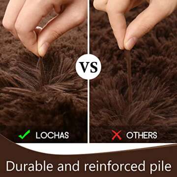 LOCHAS Ultra Soft Indoor Modern Area Rugs Fluffy Living Room Carpets for Children Bedroom Home Decor Nursery Rug 4x6 Feet, Brown