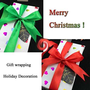 YASEO 1 1/2 Inch Red Solid Satin Ribbon, 50 Yards Craft Fabric Ribbon for Gift Wrapping Floral Bouquets Wedding Party Decoration