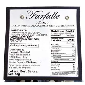 Borgo de Medici ORGANIC Black Squid Ink Bow Tie Pasta (8.8oz)