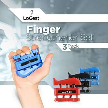 3 Pack Finger Strengthener - Exerciser for Forearm and Hand Grip Workout Equipment Musician, Rock Climbing Therapy Gripper Set Kit