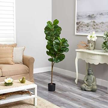 Nearly Natural 4.5ft. Fiddle Leaf Fig Artificial Tree