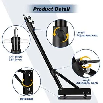 iFongsh 51" Adjustable Wall Boom Arm for Photography Equipment