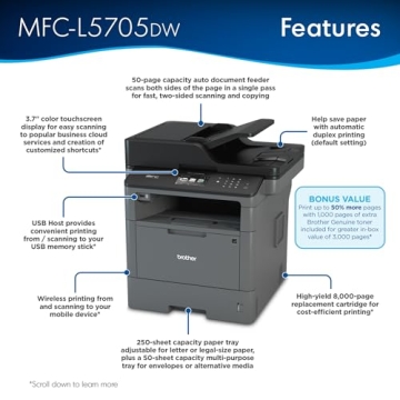 Brother MFCL5705DW Laser All-in-One with Extra Toner