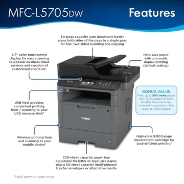 Brother MFCL5705DW Laser All-in-One with Extra Toner