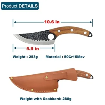 LifHap Butcher Knife with Sheath for Camping and BBQ