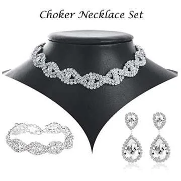 Elegant 3 Pack Rhinestone Bridal Jewelry Set for All Occasions
