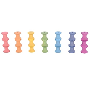 TickiT Rainbow Wooden Spools - Open-Ended Play for Toddlers