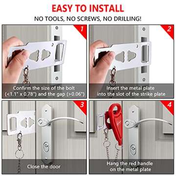 Fority Portable Door Lock for Travel and Home Safety