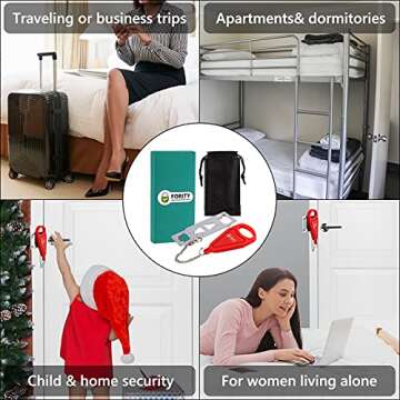 Fority Portable Door Lock for Travel and Home Safety