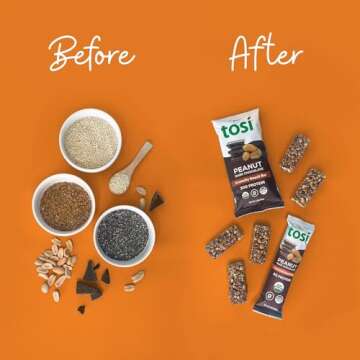 Tosi Crunchy Organic Protein Bars - Vegan & Gluten-Free