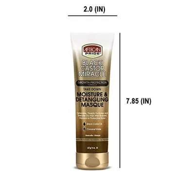 African Pride Black Castor Miracle Take Down Moisture & Detangling Masque - Hydrates, Restores Dry H...