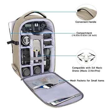 MOSISO Camera Backpack, DSLR/SLR/Mirrorless Photography Camera Bag 15-16 inch Waterproof Hardshell C...