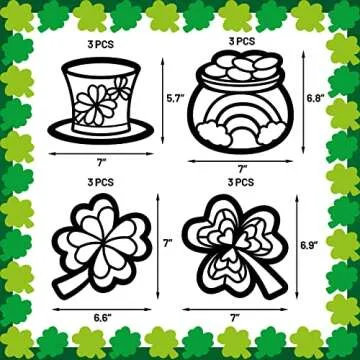 ceiba tree St. Patrick's Suncatcher Crafts Kit DIY Shamrock Window Stained Glass Art Kit with Tissue Paper for Kids