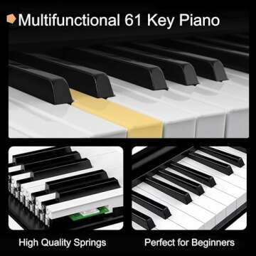 61 keys keyboard piano, Electronic Digital Piano with Built-In Speaker Microphone, Portable Keyboard Gift Teaching for Beginners, electric piano for kids